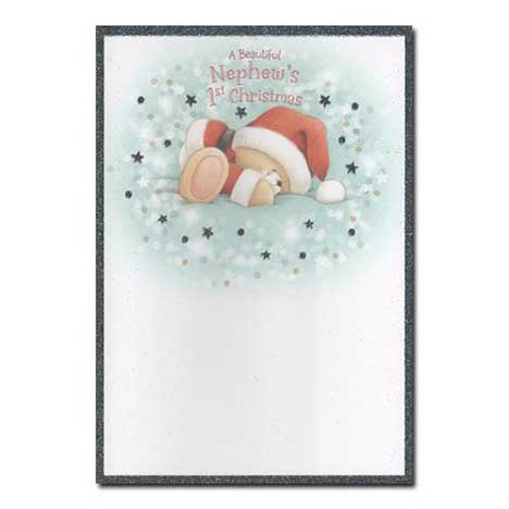 Nephews First Christmas Forever Friends Christmas Card